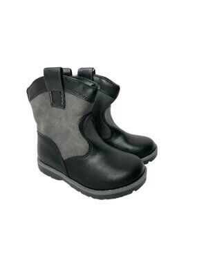 Cat & Jack Kids Black & Gray Pull-On Boots Size 6